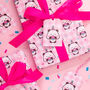 Gingham Party Panda Wrapping Paper With Tags, thumbnail 5 of 8