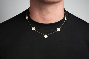 Clover Necklace Gold/White, 3 of 3