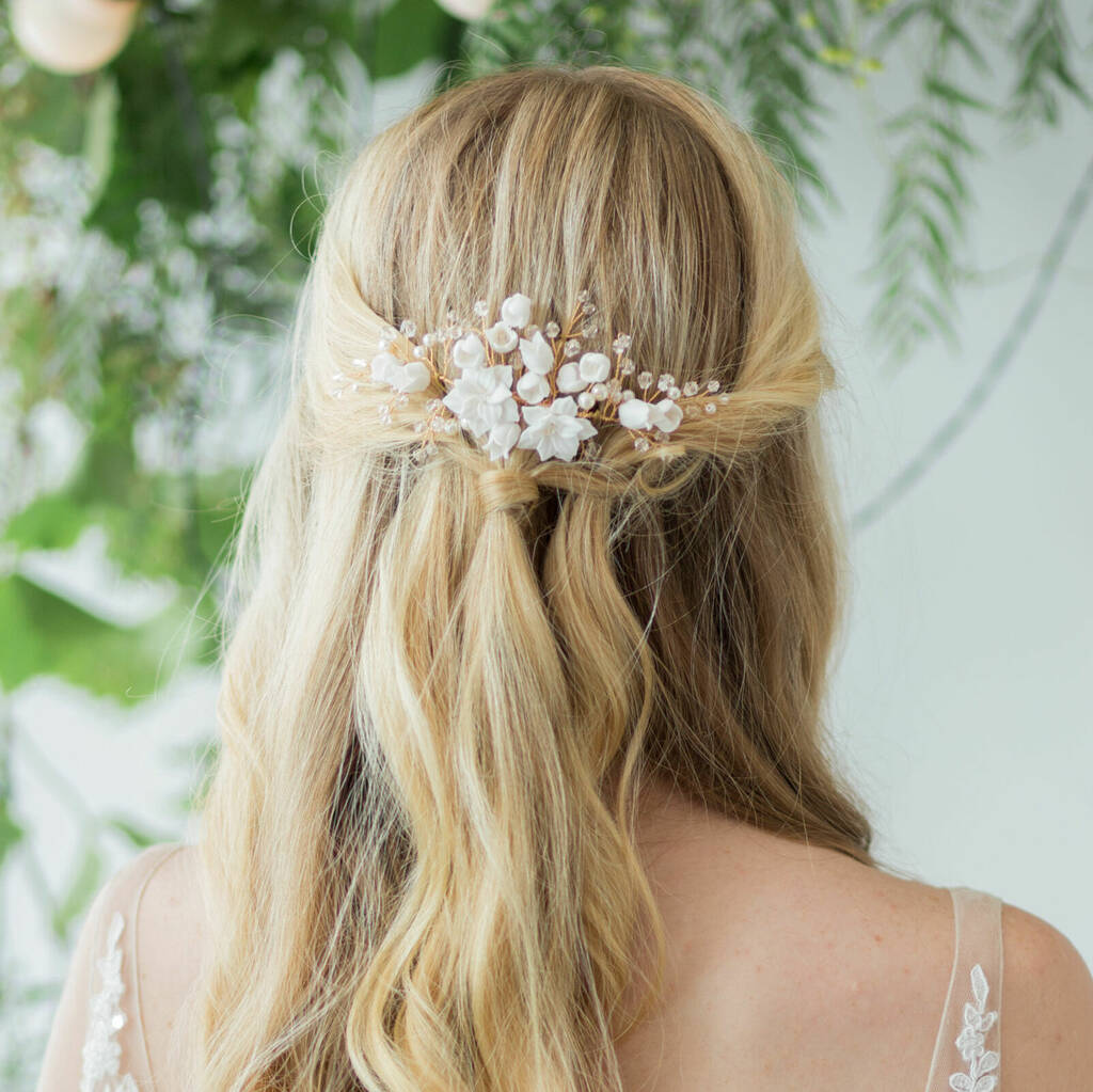 Alyssa Floral Wedding Hair Comb, 1 of 7