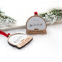 First Christmas As Big Brother Or Sister Snow Globe Style Personalised Bauble, thumbnail 3 of 7