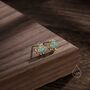 Aqua Green Opal Thorn Claw Stud Earrings, thumbnail 4 of 11
