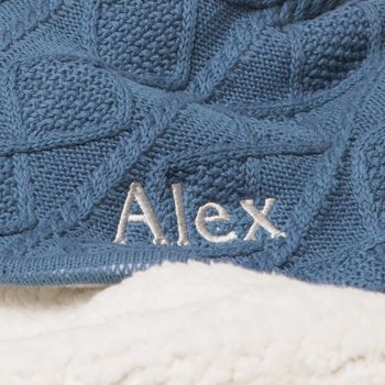 Personalised Sherpa Fleece Cable Baby Blanket, 4 of 10