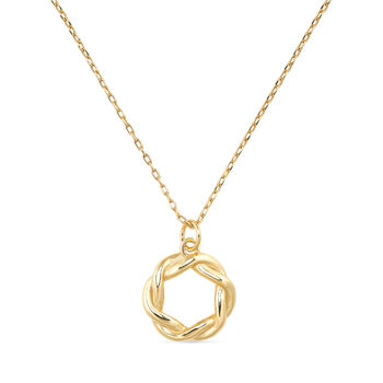14 K Gold Plated Silver Circle Necklace For Women, 2 of 10