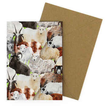 Flock Of Sheep Print A6 Greetings Cards, 4 of 7