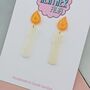 Candle Glitter Christmas Earrings, thumbnail 4 of 5