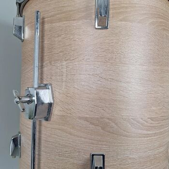 Real Drum Table Large Wood Grain, Chrome, Man Cave, Drummer, Upcycled, 5 of 11