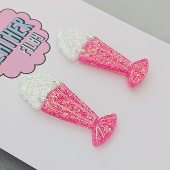 Milkshake Glitter Resin Earrings, 4 of 5
