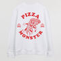 Pizza Monster Women's Back Print Sweatshirt, thumbnail 7 of 9