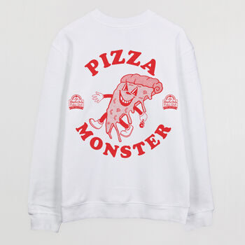 Pizza Monster Women's Back Print Sweatshirt, 7 of 9