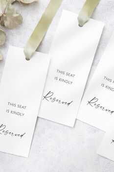 Reserved Seat Sign With Satin Ribbon – Wedding Aisle Signage, 6 of 12