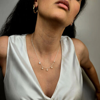 Everyday Sterling Silver Freshwater Pearl Necklace, 2 of 3