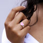 Colour Pop Pink Enamel Heart Signet Ring, thumbnail 1 of 4