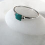 Turquoise Square Detail Sterling Silver Ring, thumbnail 3 of 6