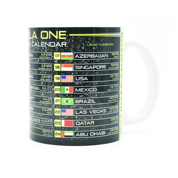 Formula One 2024 Calendar Neon Edition Mug, 4 of 5