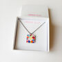Choice Wooden Square Necklace Colourful Gift, thumbnail 2 of 9