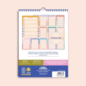 2025–2026 A3 Academic Family Calendar | Colour Flow, 3 of 6