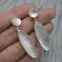 Mother Of Pearl Earrings: Doublet, White Gemstone Drop, thumbnail 1 of 6