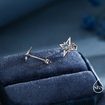 North Star Opal Stud Earrings In Sterling Silver, 2 of 12
