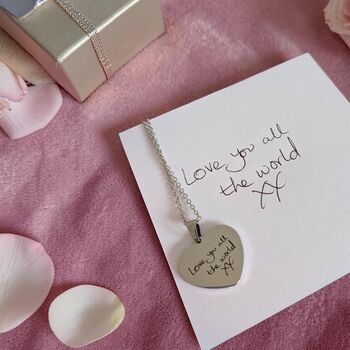 Personalised Handwriting Heart Charm Necklace, 6 of 11