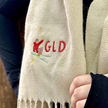 Personalised Skiing Initial Scarf, 2 of 4