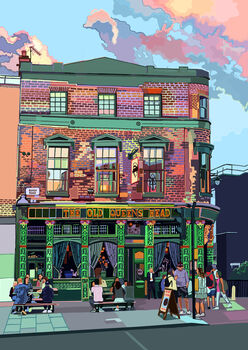 The Old Queens Head, Islington, North London Art Print, 2 of 3