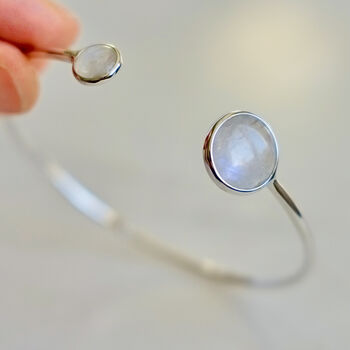 Sterling Silver And Chalcedony Bangle, 4 of 4