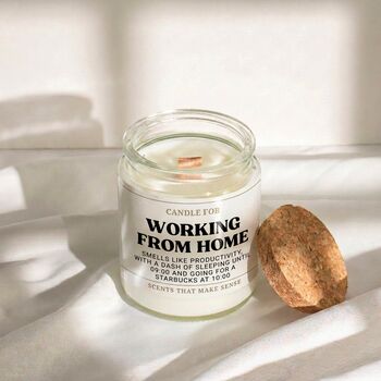 Working From Home Funny Scented Candle Birthday Gift, 2 of 6