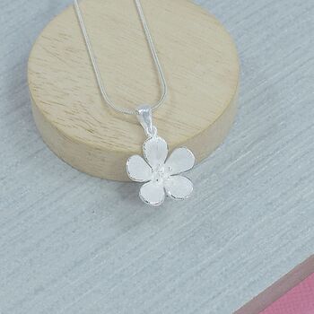 Sterling Silver Hibiscus Pendant, 3 of 4