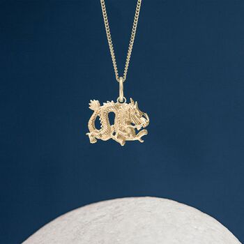 18ct Gold Plated Chinese Dragon Necklace, 2 of 10