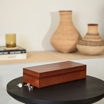 Personalised Leather Cufflink Box, 9 of 12