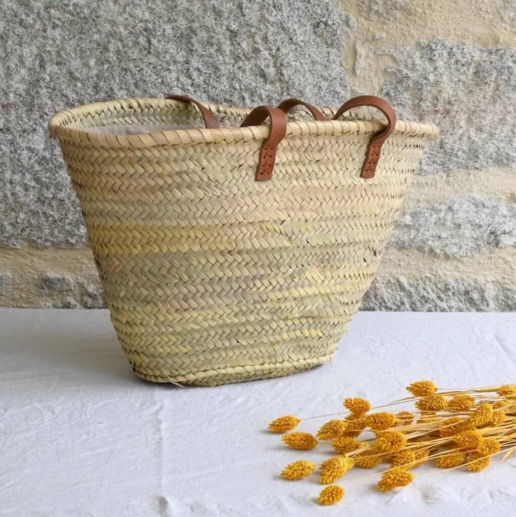 Handwoven Straw Market Basket, 1 of 5