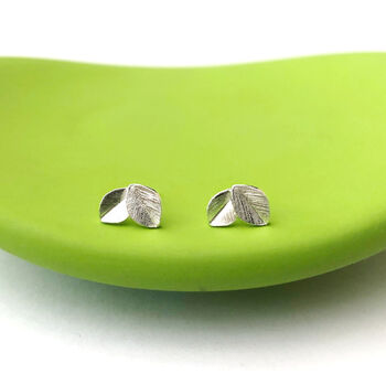 Well Done Exam Graduation Sterling Silver Mini Leaf Earrings, 8 of 12