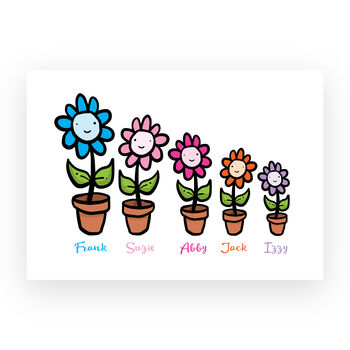 Personalised Family Flower Print, 5 of 8
