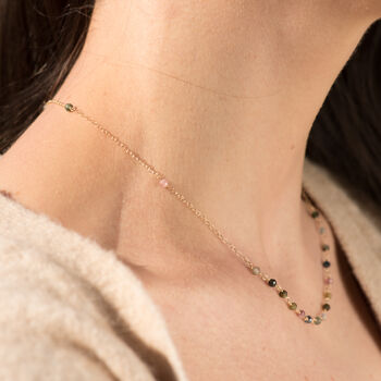 Dainty Tourmaline Chain Necklace, 3 of 12