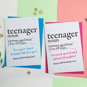 13th birthday card cards personalised teenage daughter teenager funny printable alphabet quotes notonthehighstreet template