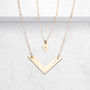 Personalised Diamond And Chevron Necklace Set, thumbnail 2 of 5