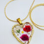 Real Gypsophila Heart Pendant Necklace Hand Made, thumbnail 2 of 9