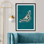 Moth Green Turquoise Gold Butterfly Art Print, thumbnail 2 of 4