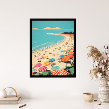 Sun Sand Sea Cove Bright Beach Fun Wall Art Print, 4 of 6