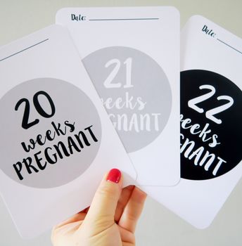 Monochrome Pregnancy Milestone Cards, 7 of 7
