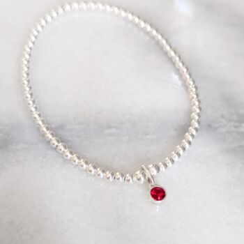 Sterling Silver July Birthstone Bracelet, 4 of 6