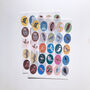 Oval Bird Stickers, thumbnail 1 of 6