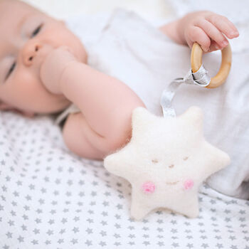 Star Cashmere Baby Teether In Personalised Gift Box, 3 of 12