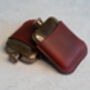 Burgundy Leather Cased Hip Flask 6oz Stainless Steel, thumbnail 1 of 8