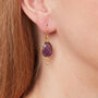 Amethyst Oval Drop Gold Plated Earrings, thumbnail 5 of 12