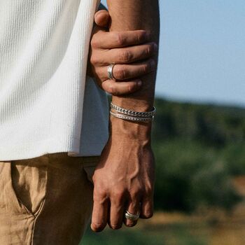 Maharani Men's Sterling Silver Cuff, 5 of 11