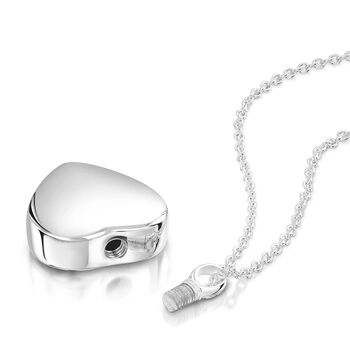 Heart Urn Ashes Necklace – Sterling Silver, 4 of 5