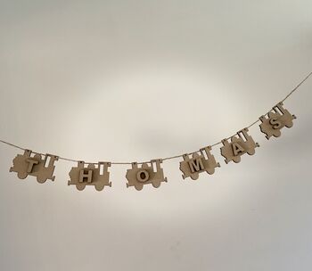 Personalised Train And Name Wooden Bunting, 3 of 3