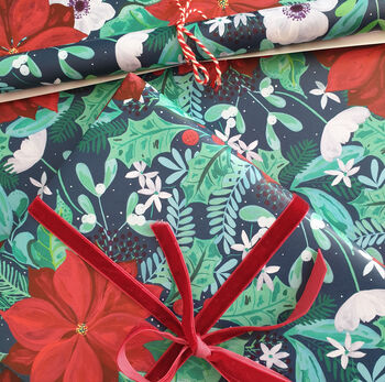 Poinsettia Wrapping Paper, 3 of 8