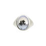 Snow Agate Signet Ring Silver/Gold, thumbnail 5 of 12